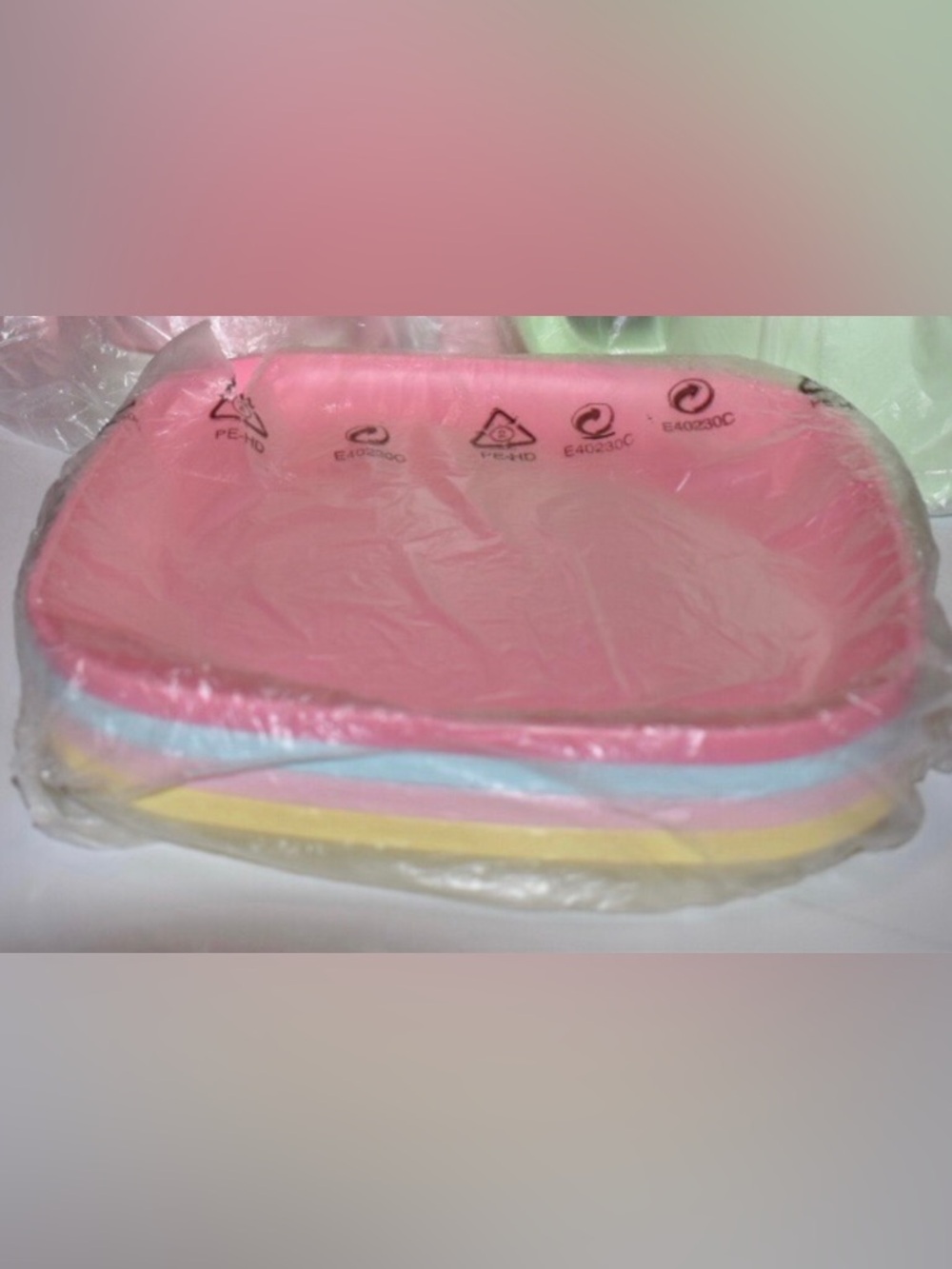 Tupperware Pastel Stackable Dinner Plates in Pink, Blue, Yellow, Green